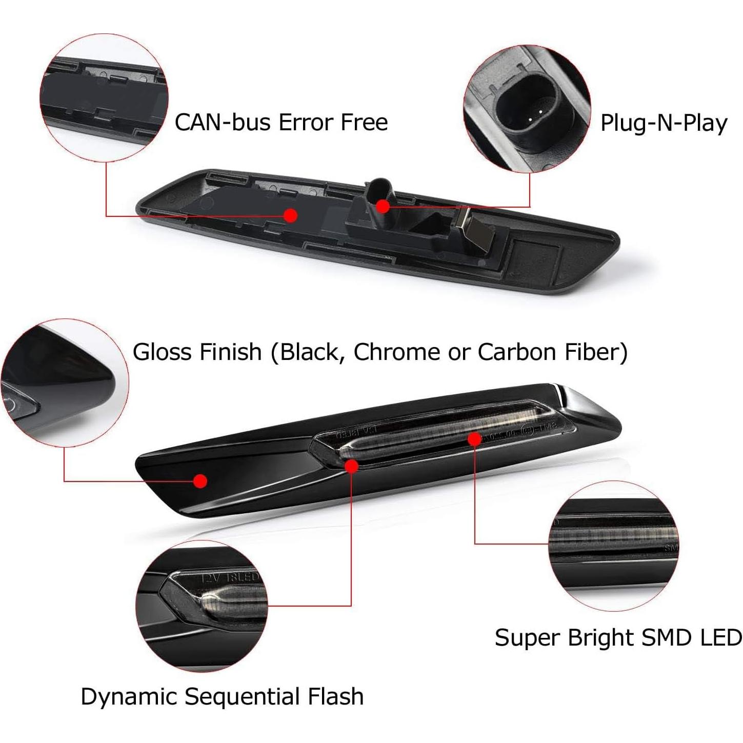 Kit Luz Giro LED Secuencial iJDMTOY para BMW 1 3 5 Series