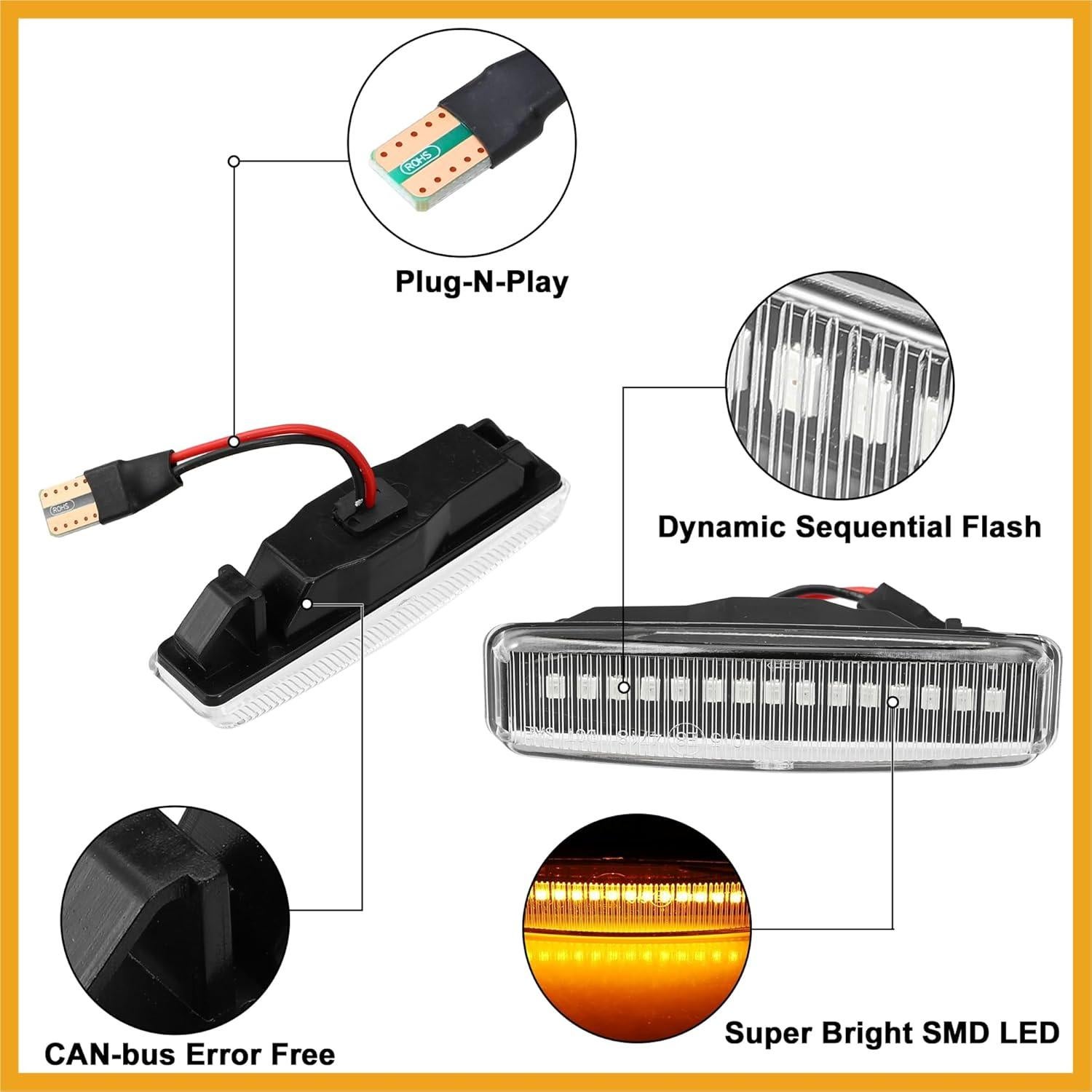 Luces de Marcador Lateral LED Partuto para BMW 528I 540I M5