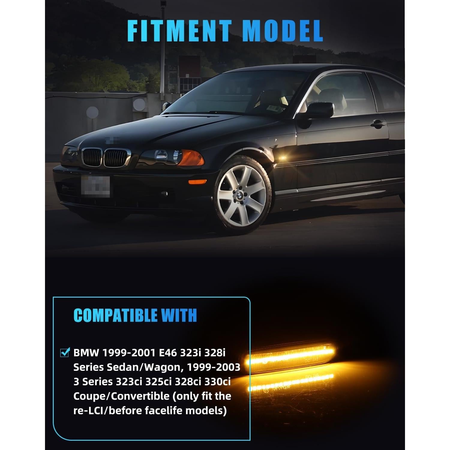 Luces de Marcador Lateral LED DYNVEX para BMW E46 1999-2001