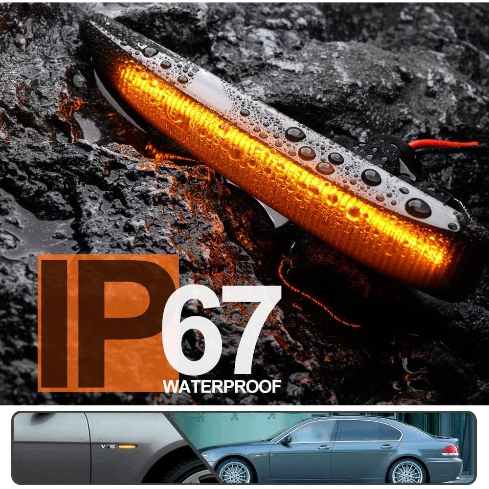 2 Pcs Luz de Marcador Lateral LED Ámbar Dinámico BMW E65 E66