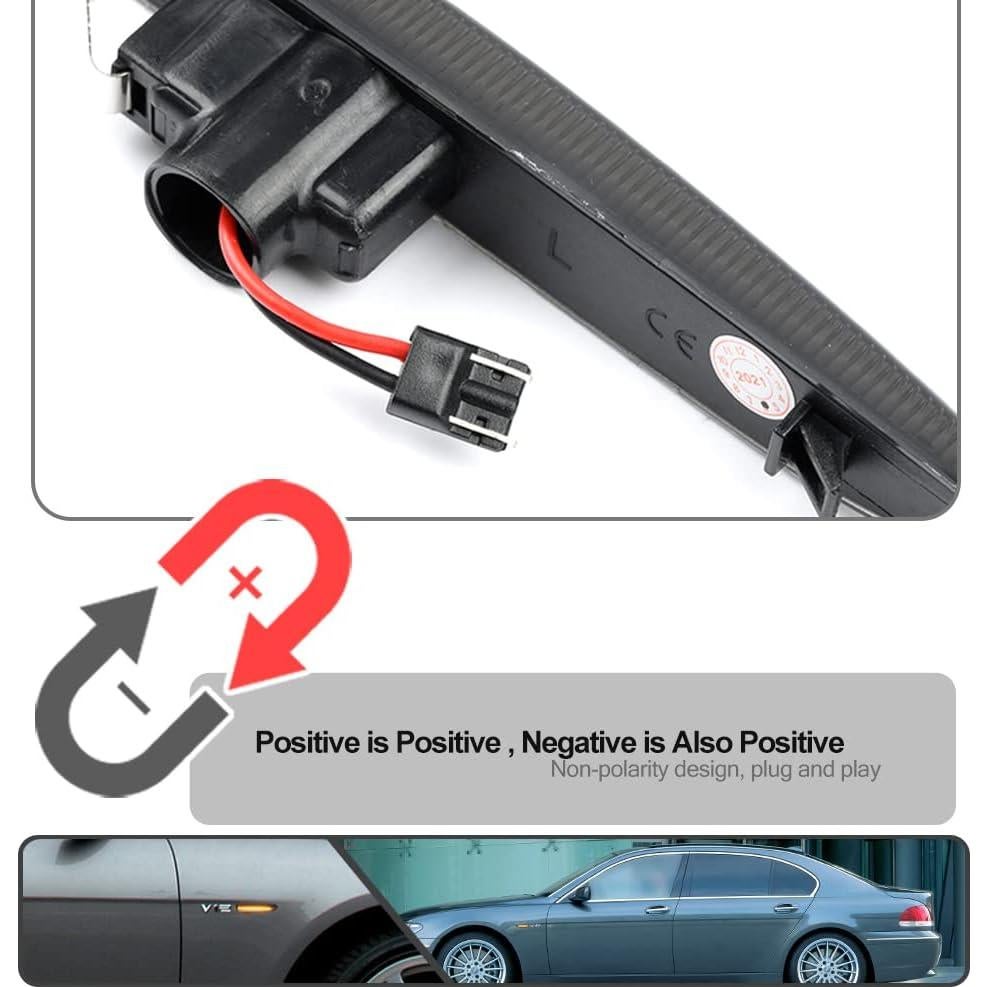 2 Pcs Luz de Marcador Lateral LED Ámbar Dinámico BMW E65 E66