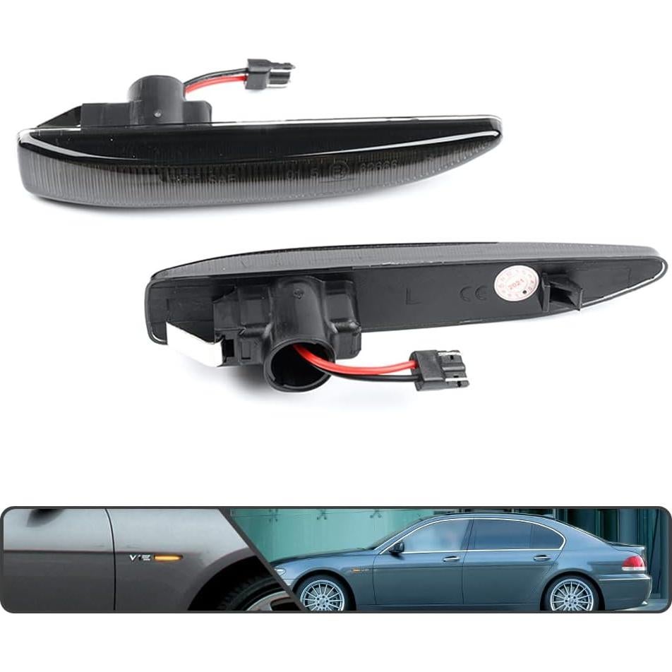 2 Pcs Luz de Marcador Lateral LED Ámbar Dinámico BMW E65 E66