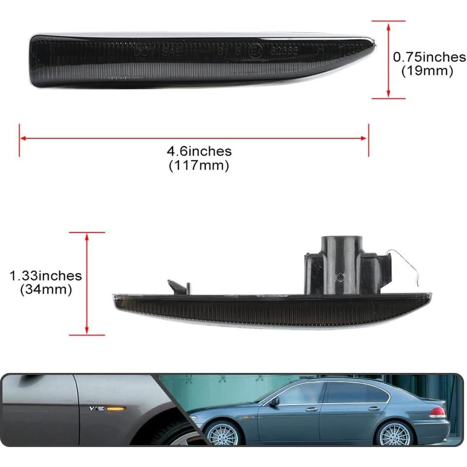 2 Pcs Luz de Marcador Lateral LED Ámbar Dinámico BMW E65 E66