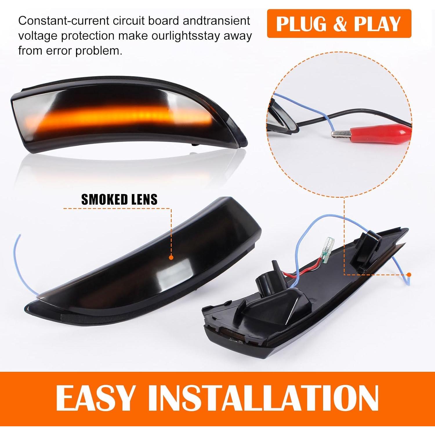 Luces de señal de giro LED Doiplent para Ford Fiesta B-Max 2008-2017