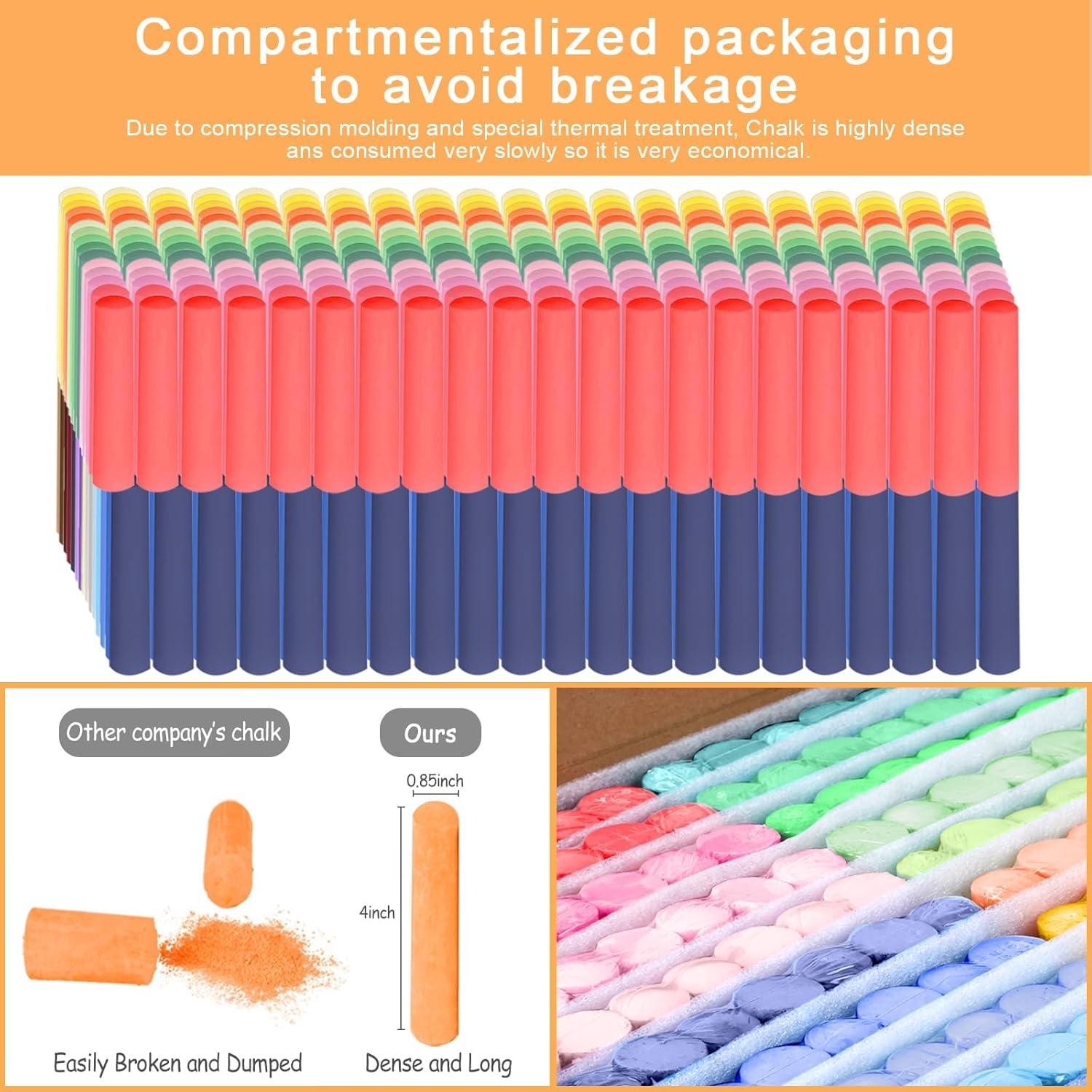 60 Tizas de Acera UZLU Jumbo Multicolor Lavables para Niños