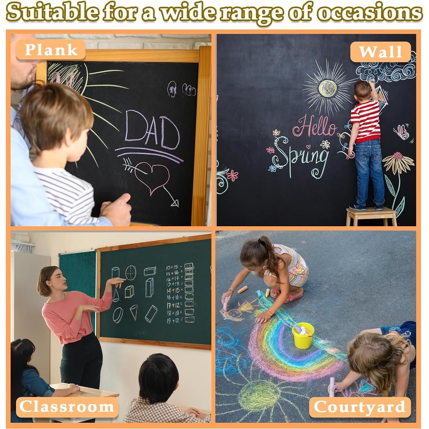 60 Tizas de Acera UZLU Jumbo Multicolor Lavables para Niños