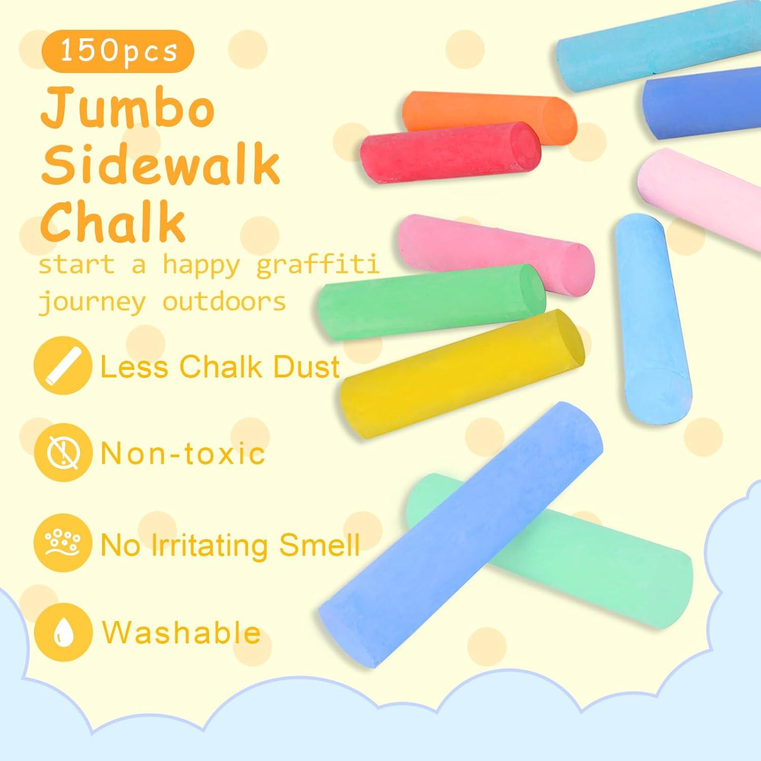 Tiza Jumbo UZLU 150 Pcs 30 Colores Lavable para Niños