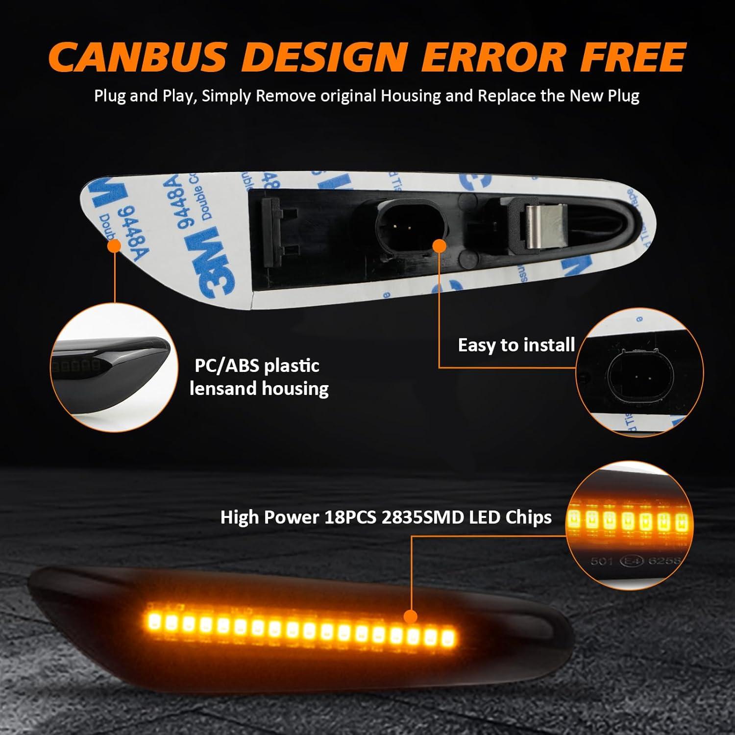 Luces de Giro LED Secuencial Bestview para BMW E46 E60 E82 E90 E91