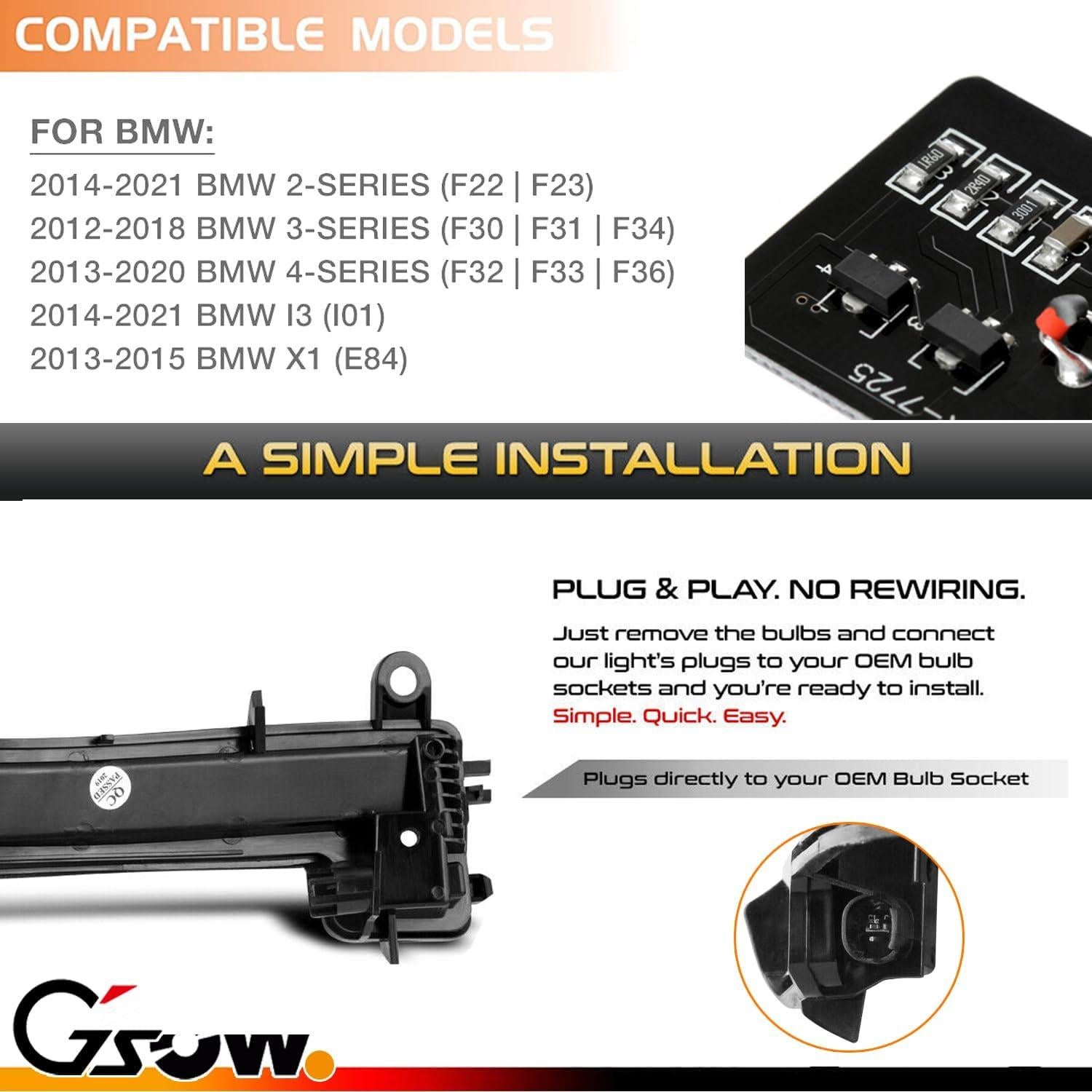 Luces de Señal de Giro Secuenciales LED GSOWO para BMW