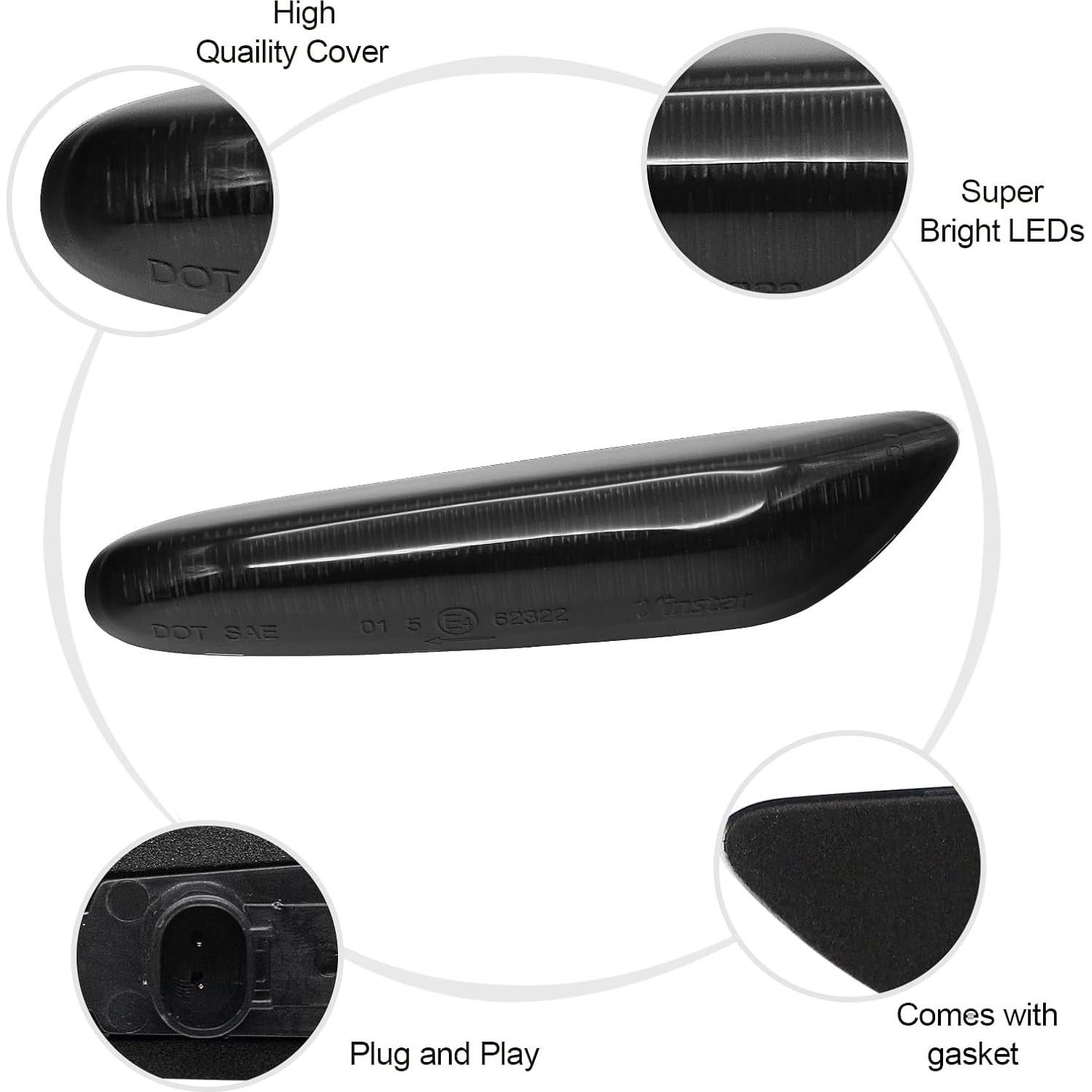 Luces de Marcador Lateral LED AUYICH Lente Ahumada 2003-2013