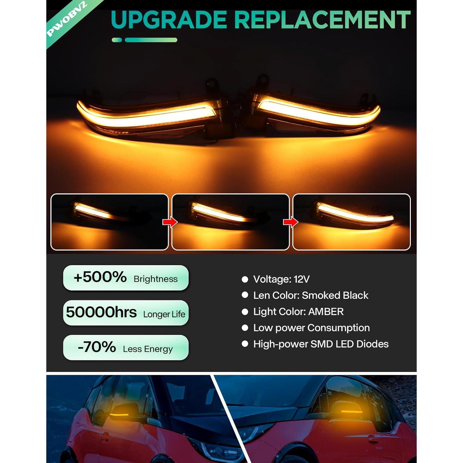 Luces de Giro Secuenciales LED PWOBVZ para BMW F30 F20 F21