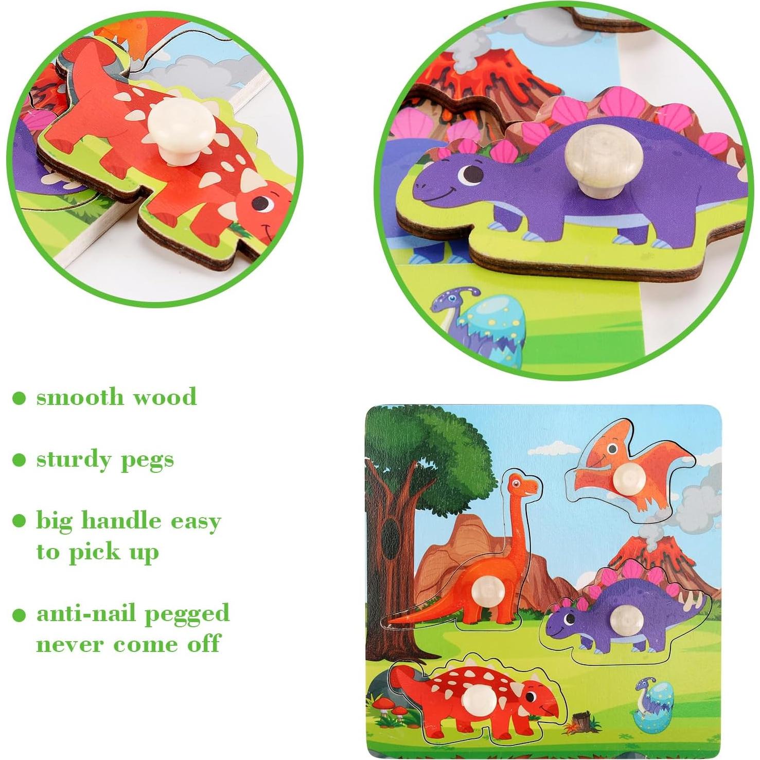 Rompecabezas de Madera Slotic 4 Dinosaurios Educativos