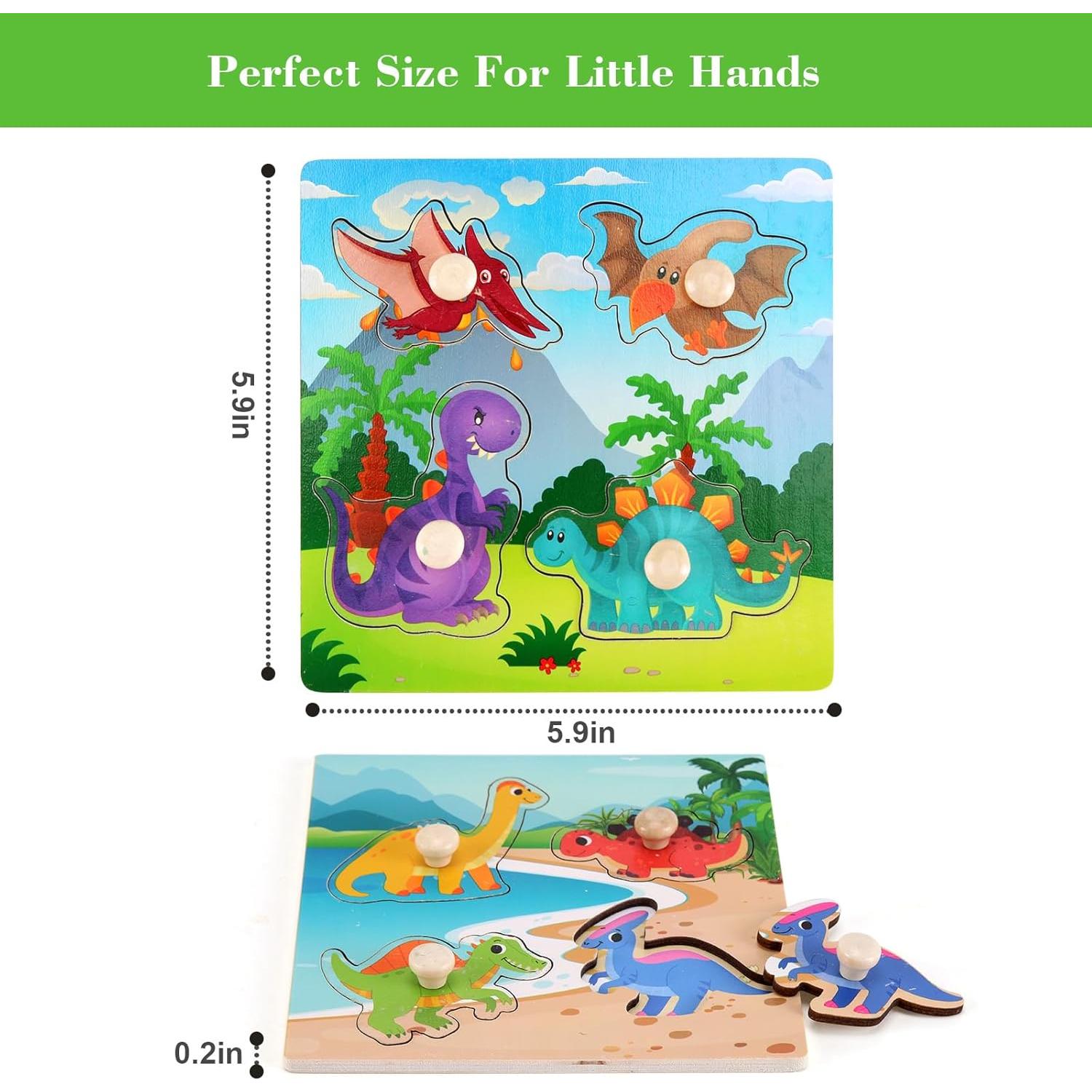 Rompecabezas de Madera Slotic 4 Dinosaurios Educativos