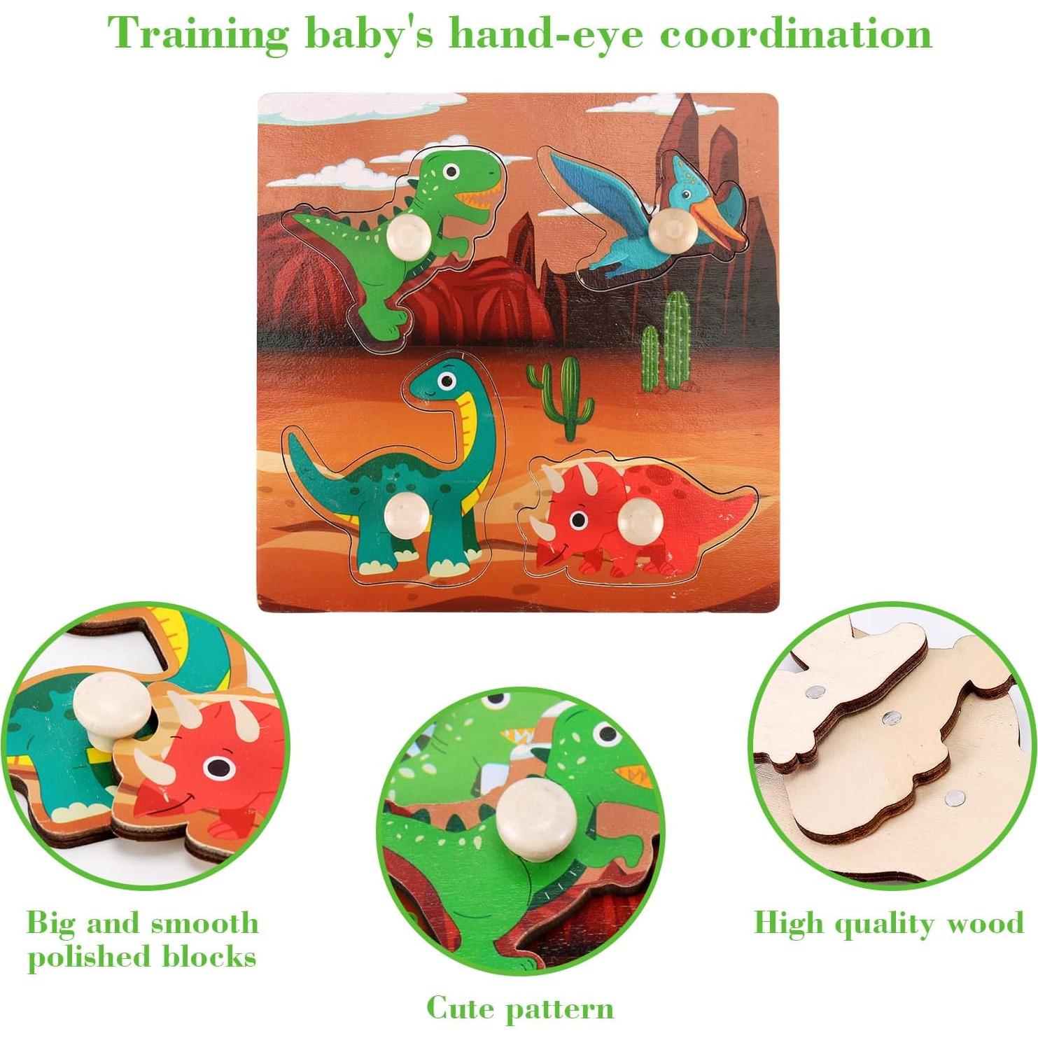 Rompecabezas de Madera Slotic 4 Dinosaurios Educativos