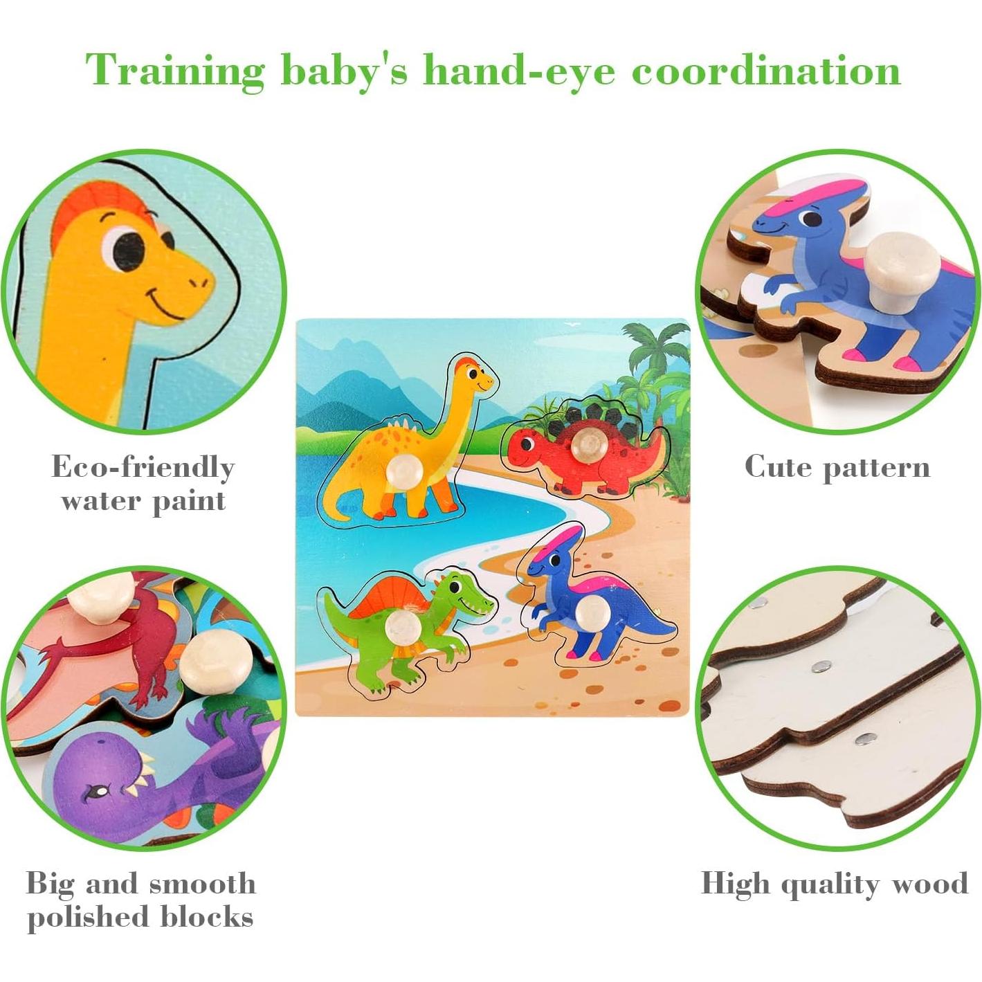 Rompecabezas de Madera Slotic 4 Dinosaurios Educativos