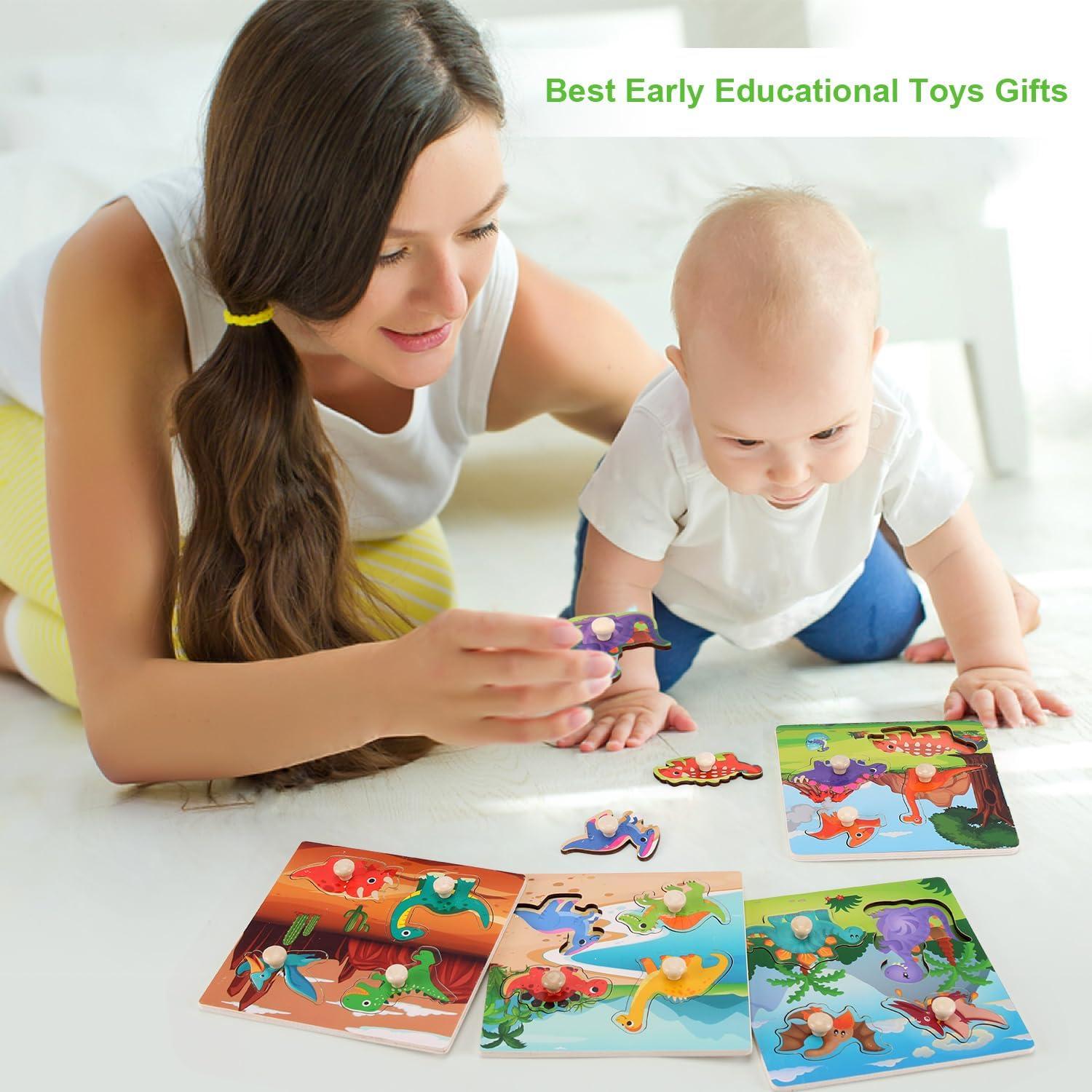 Rompecabezas de Madera Slotic 4 Dinosaurios Educativos