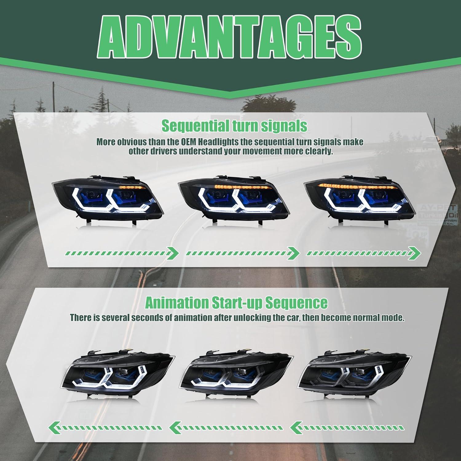 Faros Proyectores Letsdate para BMW E90 E91 2009-2012