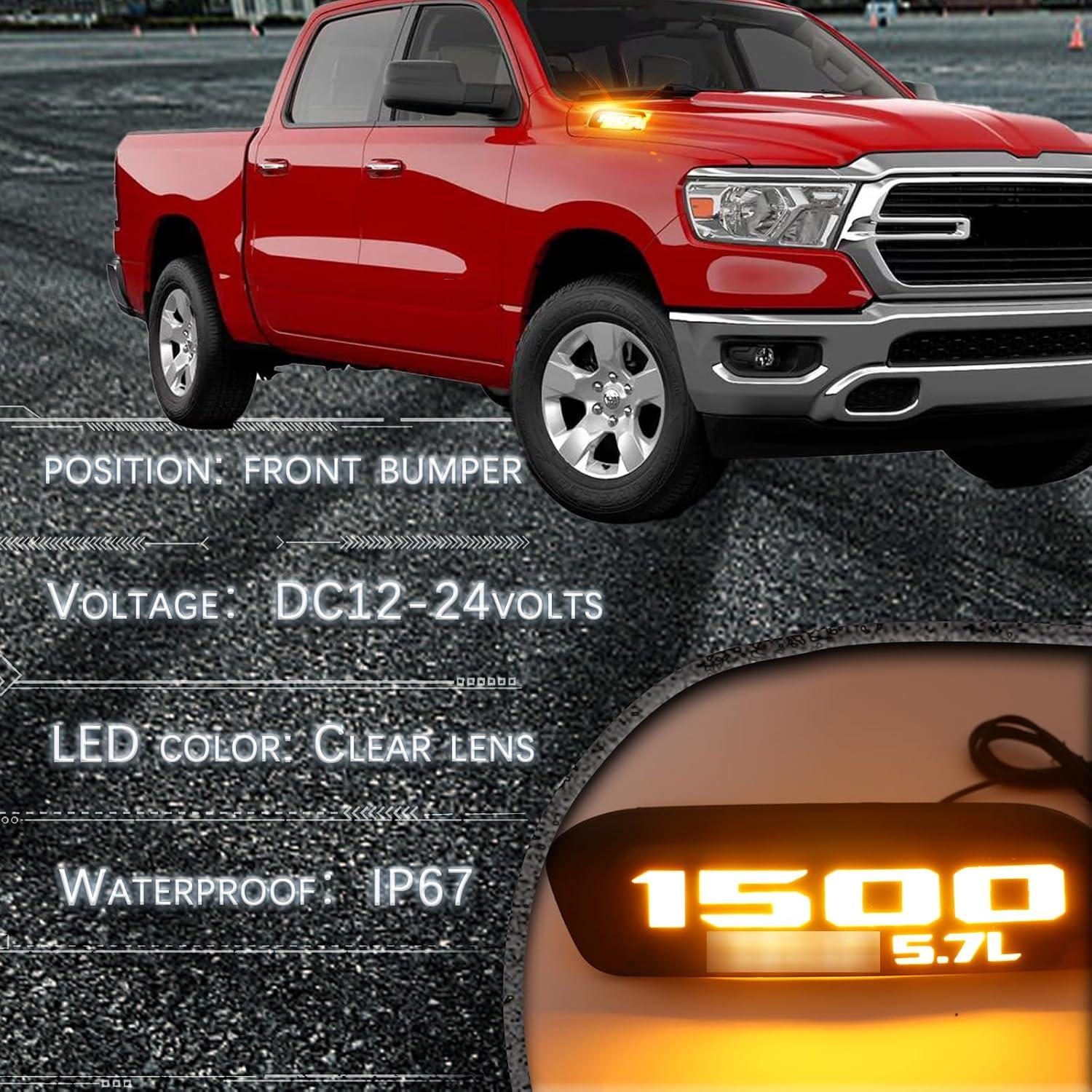 Luz de Marcador Lateral LED GEEGEETOP para Dodge RAM 1500 2019-2024
