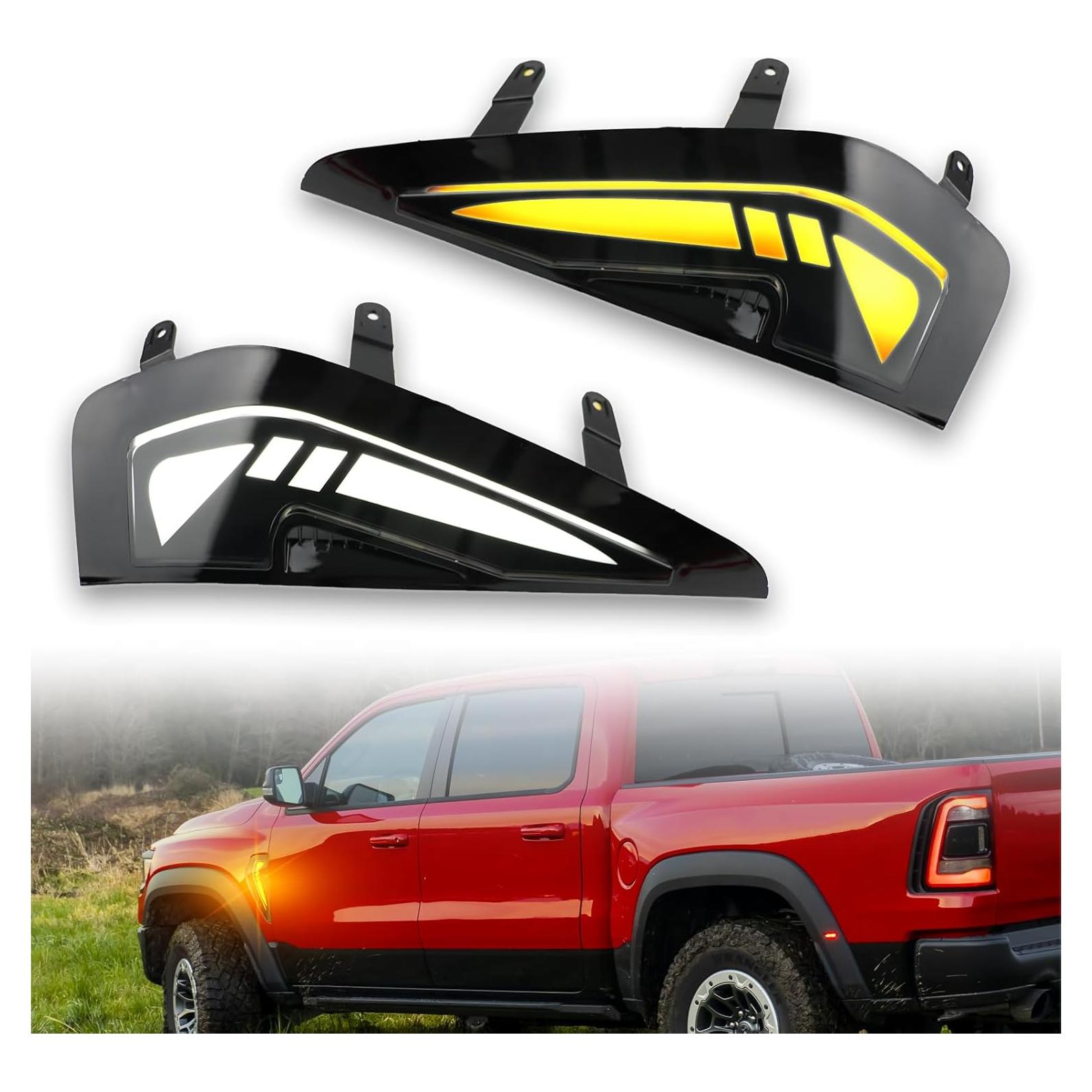 Kit de Lámparas LED de Señal de Giro Ámbar ZDEERAOTO para Dodge RAM TRX 2021-2024