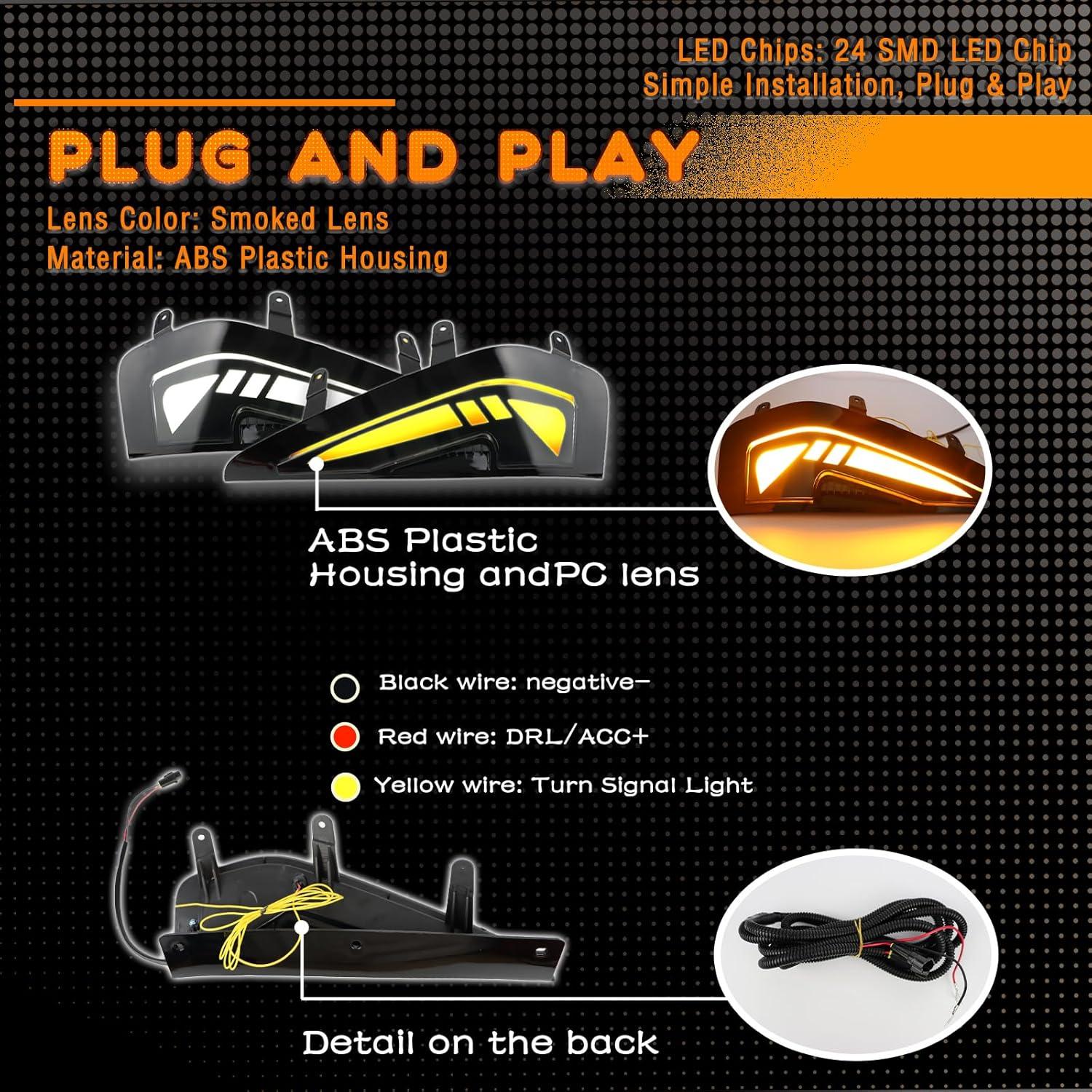 Kit de Lámparas LED de Señal de Giro Ámbar ZDEERAOTO para Dodge RAM TRX 2021-2024