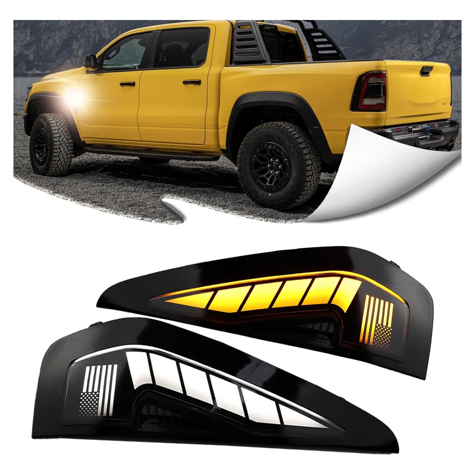 Luces LED de Marcador para Dodge RAM TRX 2021-2024 | Giro Secuencial Ámbar y DRL Blanca