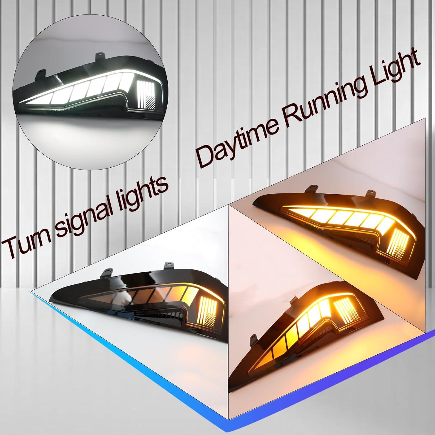 Luces LED de Marcador para Dodge RAM TRX 2021-2024 | Giro Secuencial Ámbar y DRL Blanca