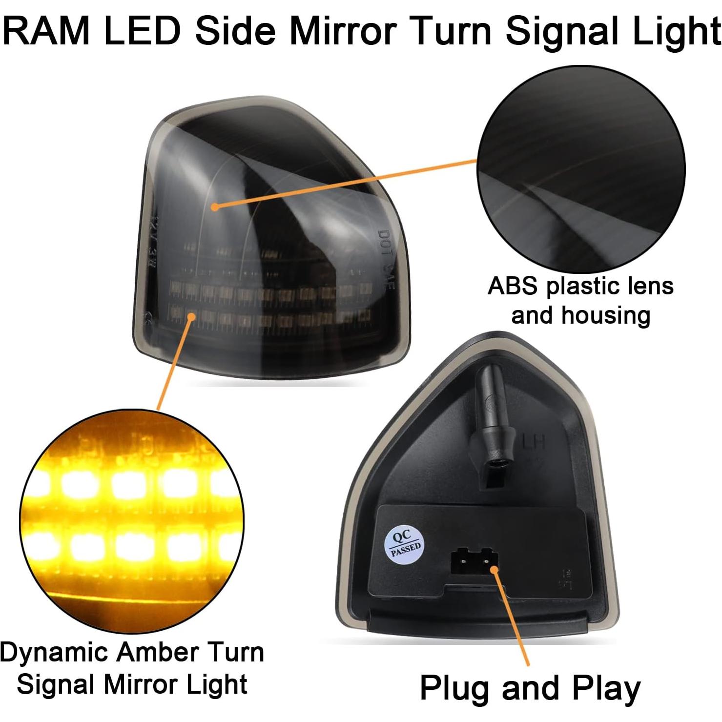 Luces de Marcador LED Secuenciales KEEGTBOX para Dodge Ram 2010-2018