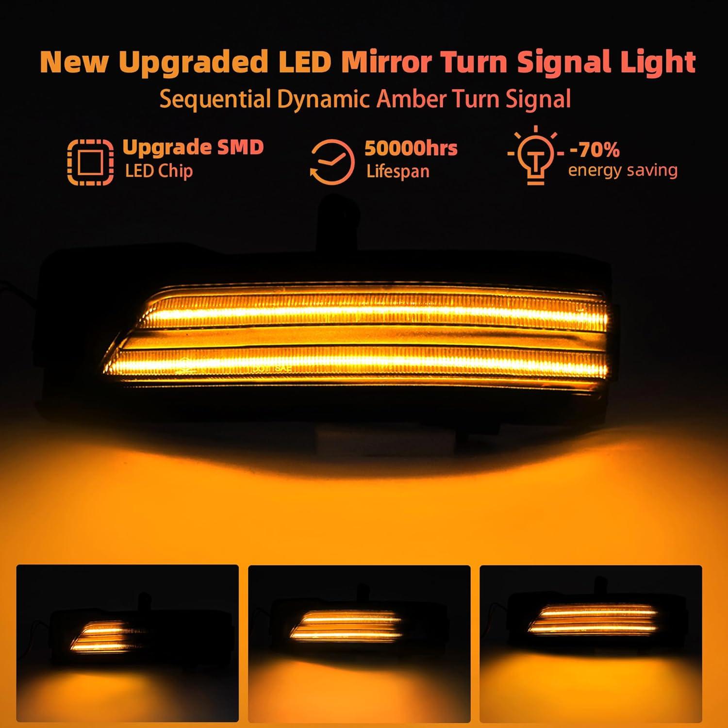 Luces de Señal de Giro LED ATLEDLT para Espejo Dodge Ram 1500 2019-2024