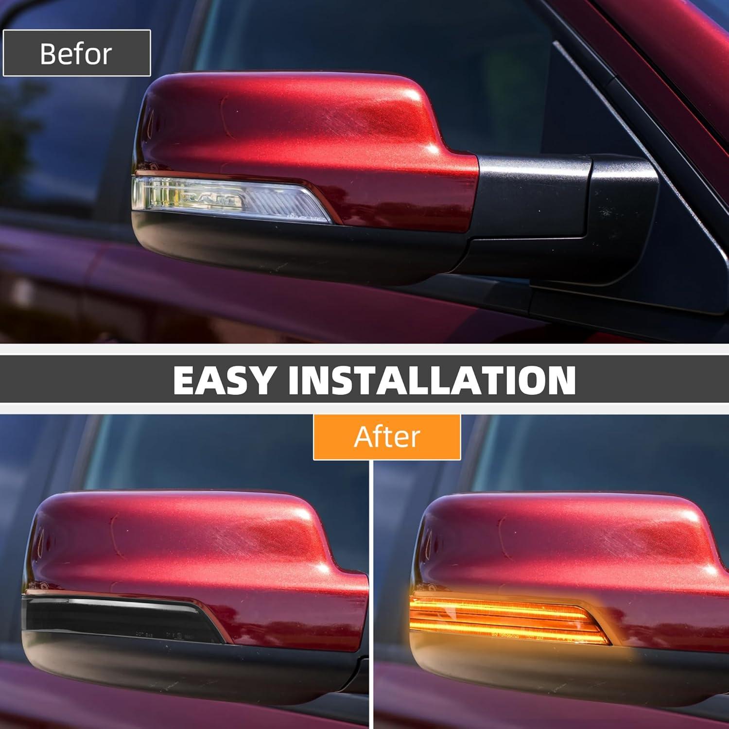 Luces de Señal de Giro LED ATLEDLT para Espejo Dodge Ram 1500 2019-2024