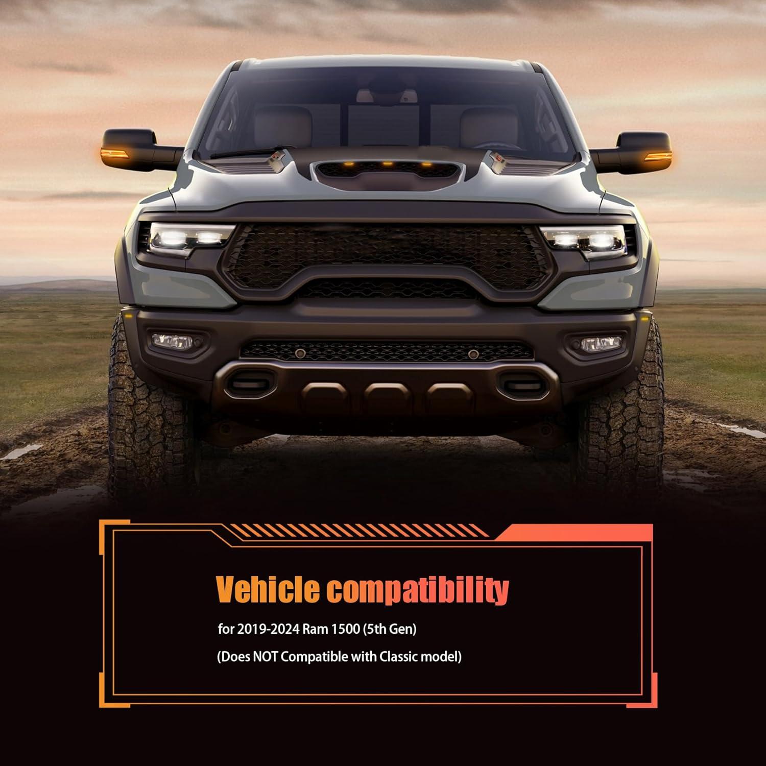 Luces de Señal de Giro LED ATLEDLT para Espejo Dodge Ram 1500 2019-2024