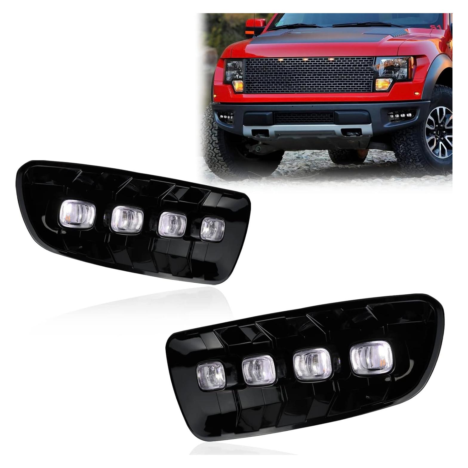 Luz de Niebla LED GEEGEETOP Ámbar y Blanco para Ford F150 2010-2014