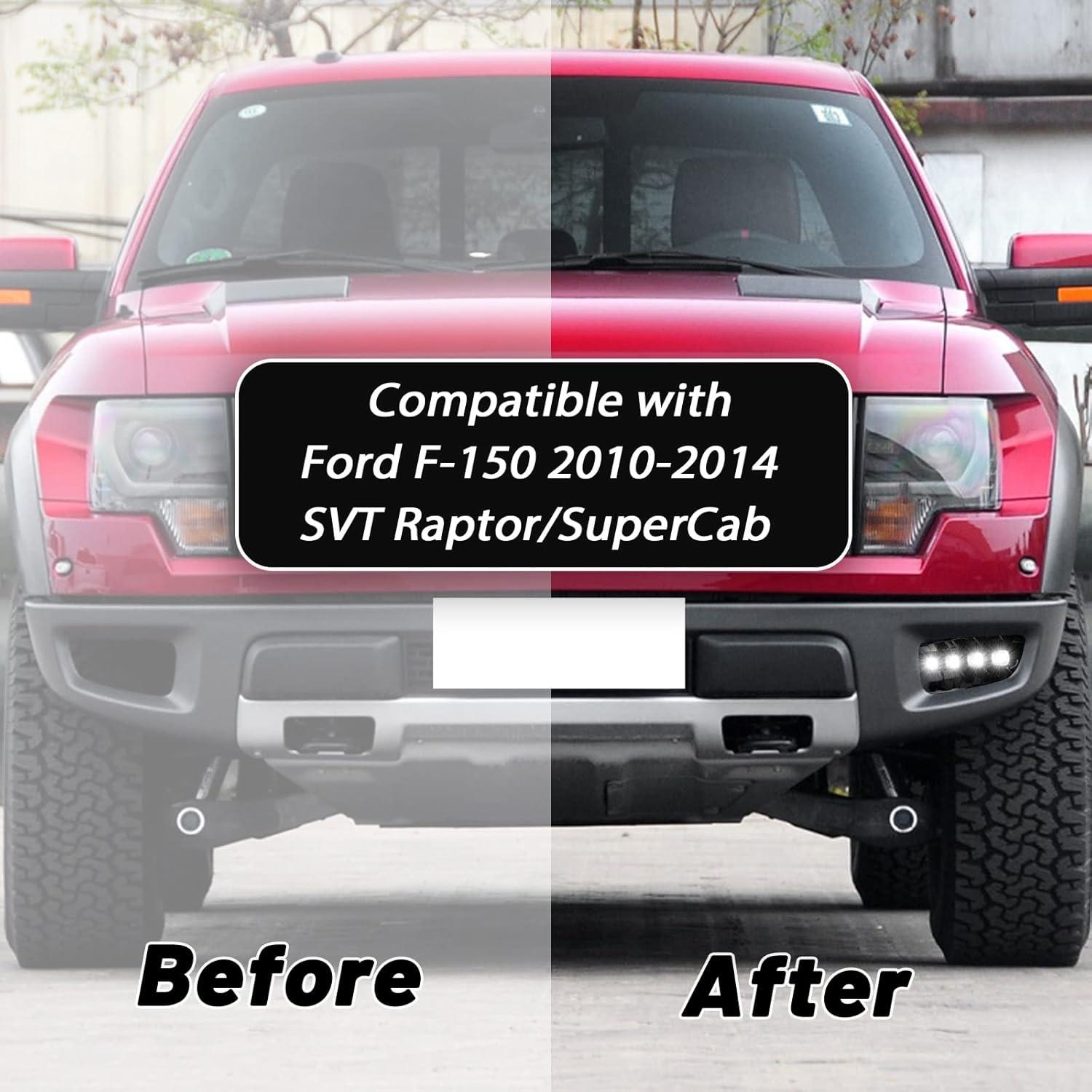 Luz de Niebla LED GEEGEETOP Ámbar y Blanco para Ford F150 2010-2014