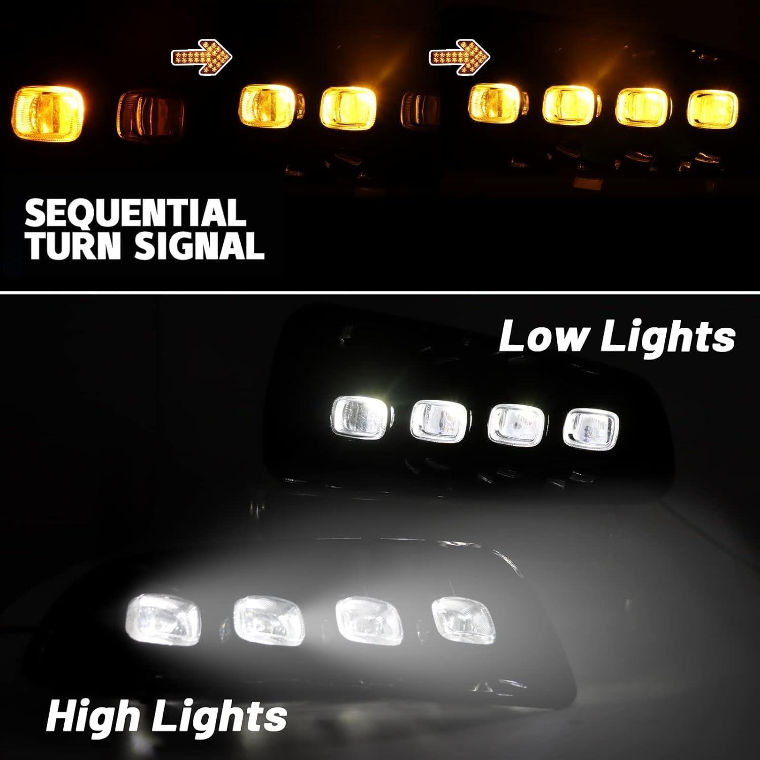 Luz de Niebla LED GEEGEETOP Ámbar y Blanco para Ford F150 2010-2014