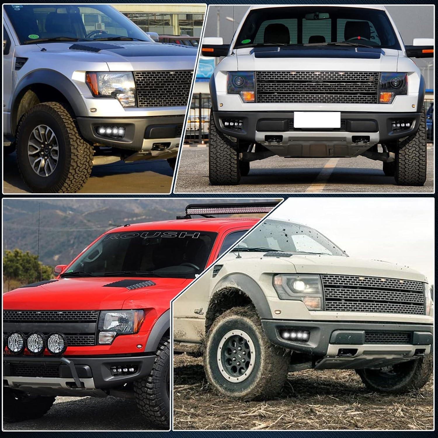 Luz de Niebla LED GEEGEETOP Ámbar y Blanco para Ford F150 2010-2014