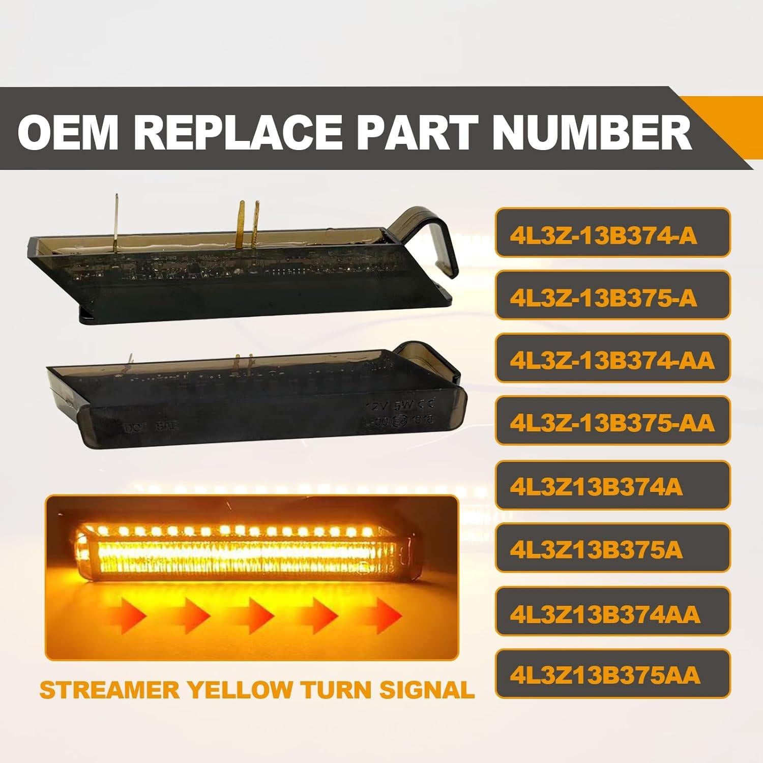 Luces de Señal de Giro LED Secuencial Vrasly para Ford 2004-2014