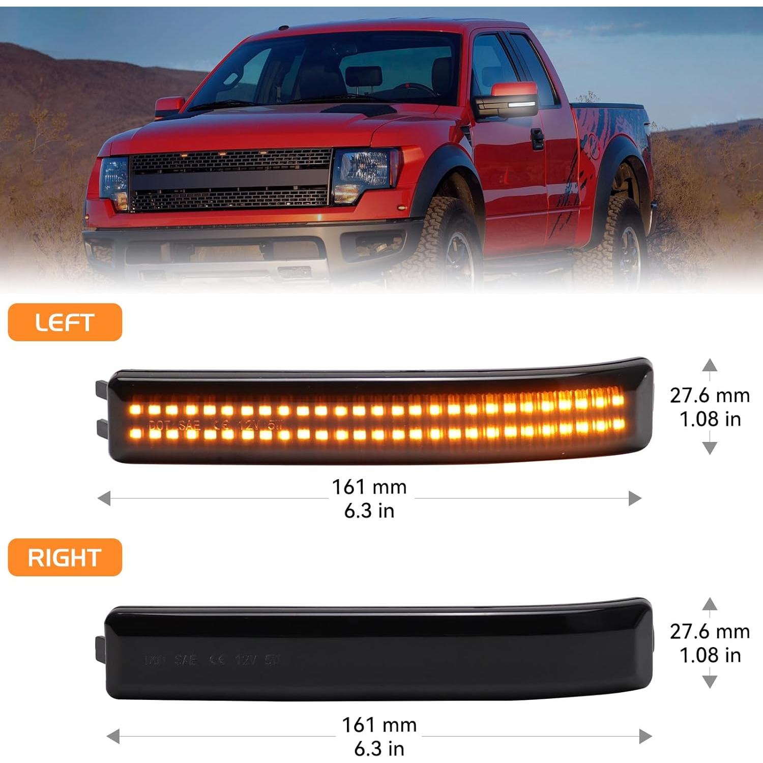 Luces de señal de giro LED FetonAuto para Ford F150 2009-2014
