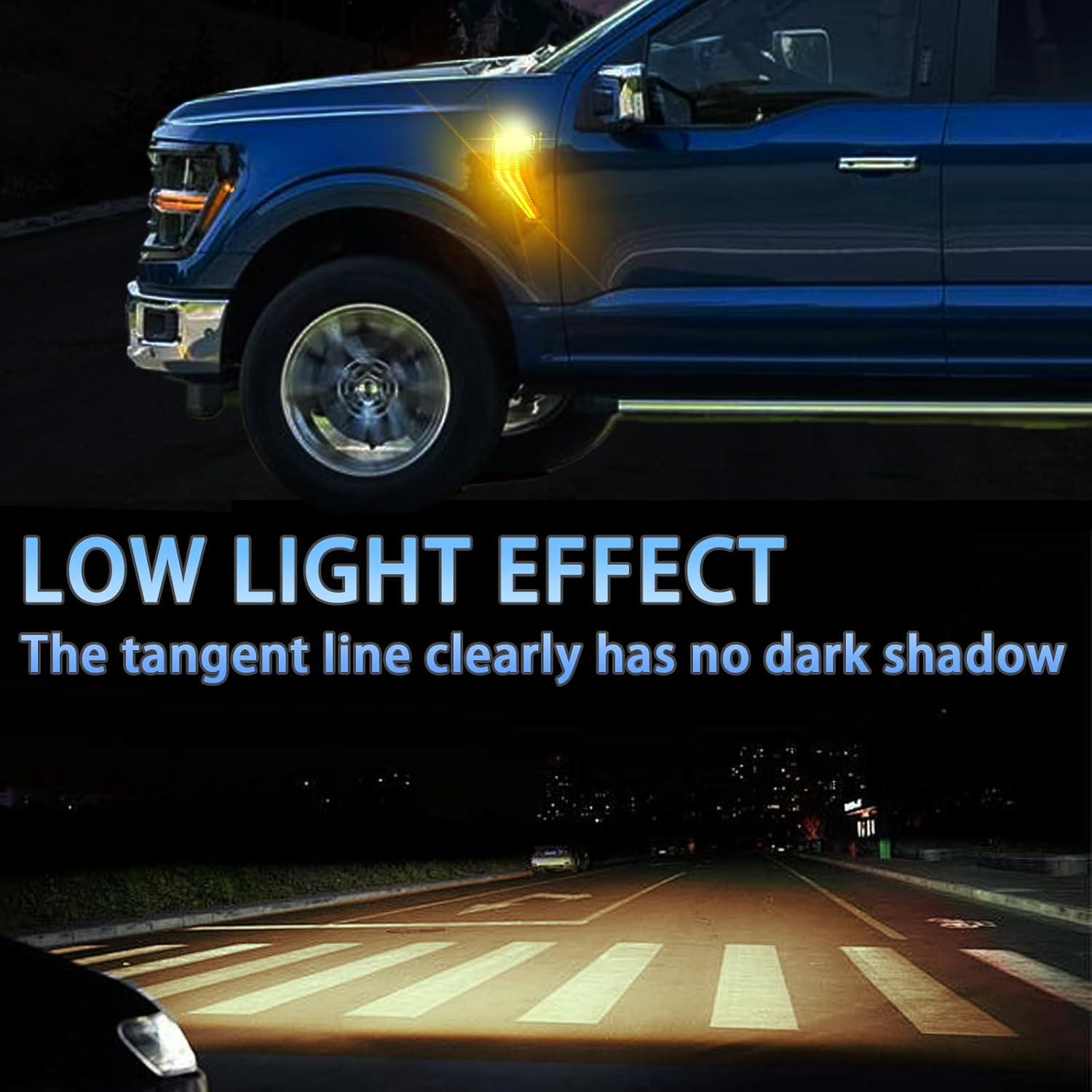 Lámpara de Marcador Lateral PGTOPONE para Ford F150 Raptor 2020-2023