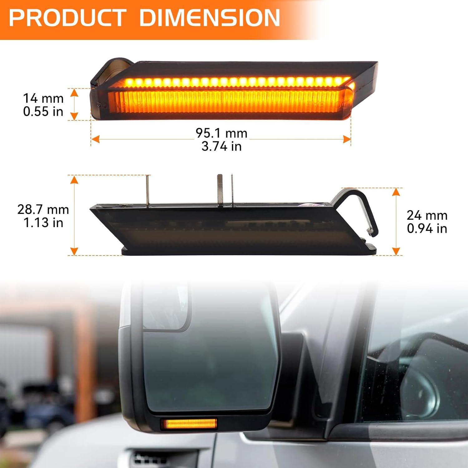 Luces de señal de giro LED ámbar secuencial FetonAuto F150 2004-2014