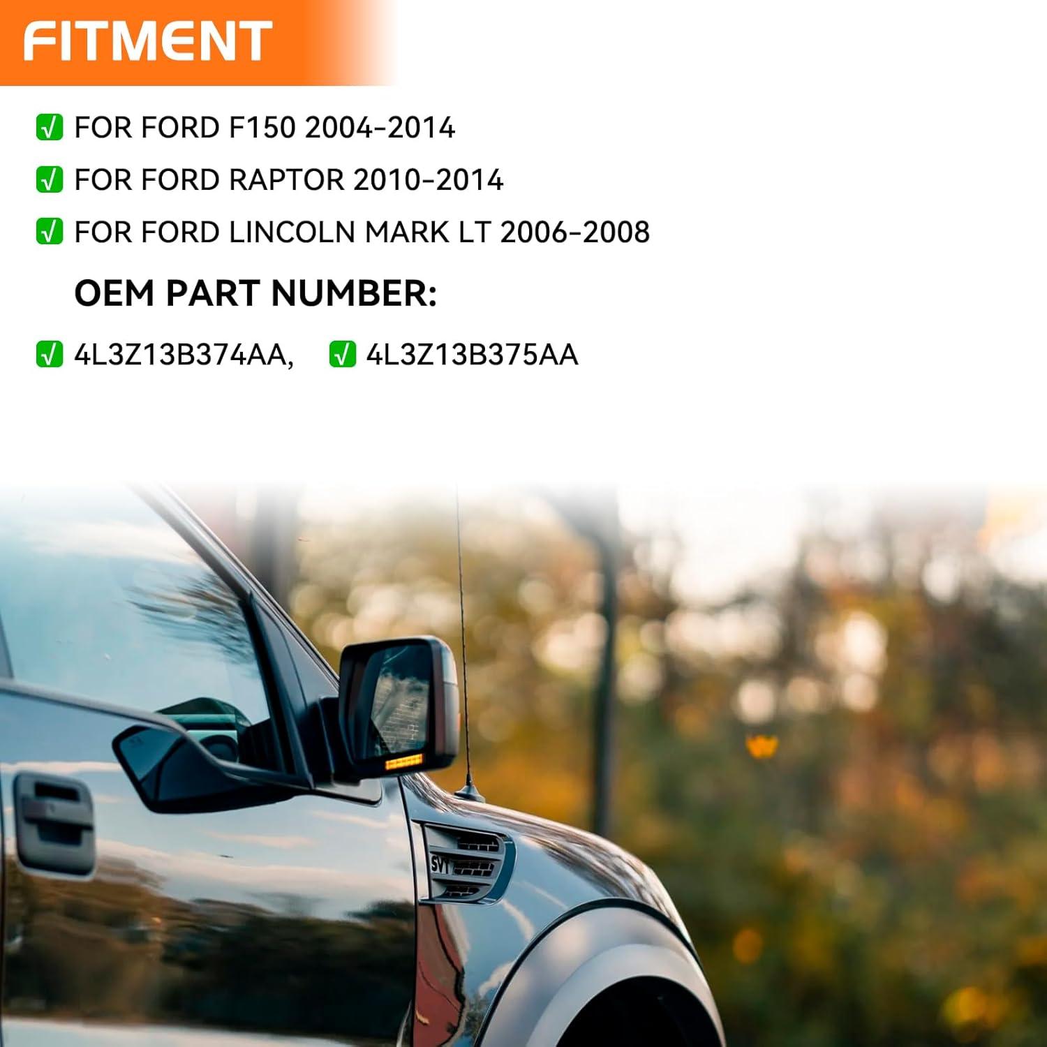 Luces de señal de giro LED ámbar secuencial FetonAuto F150 2004-2014