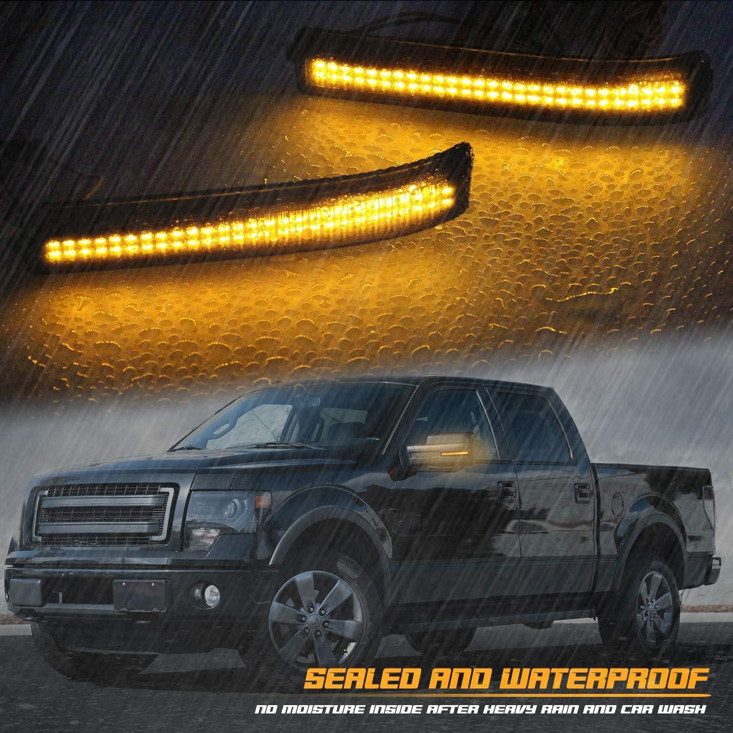 Luz de señal de giro LED RUXIFEY para Ford F150 2009-2014