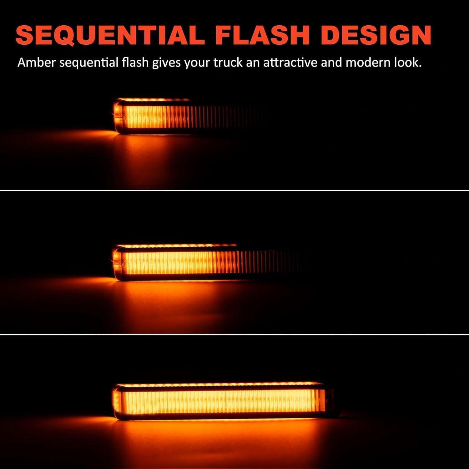 Luz de señal de giro LED ámbar AUTOXBERT para Ford F150 2004-2014