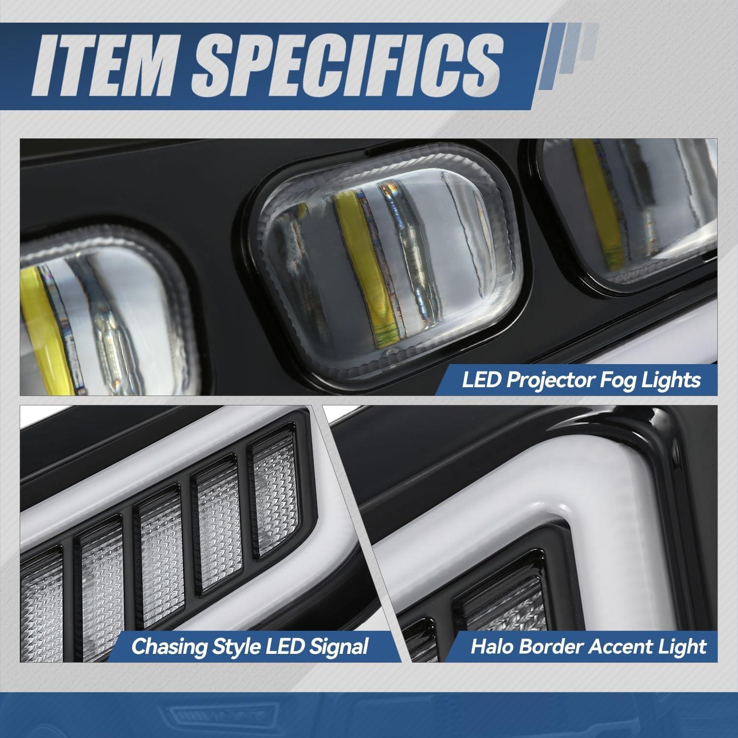 Luces de Niebla LED Auto Dynasty Tri-Proyector para Ford F150 Raptor 2017-2020