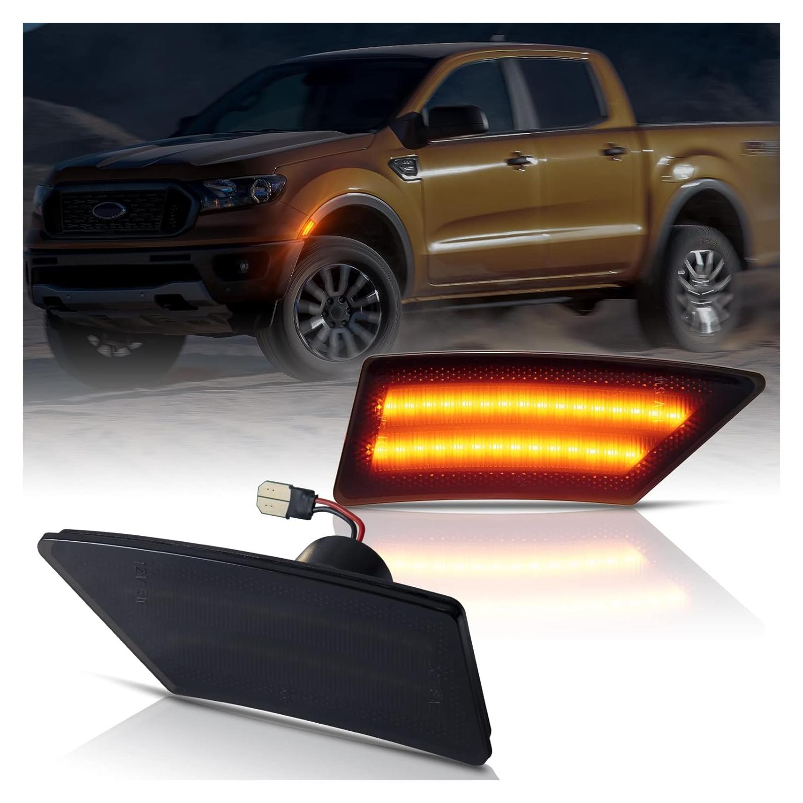 Gempro Luz de Marcador Lateral LED Ámbar para Ford Ranger 2019-2023
