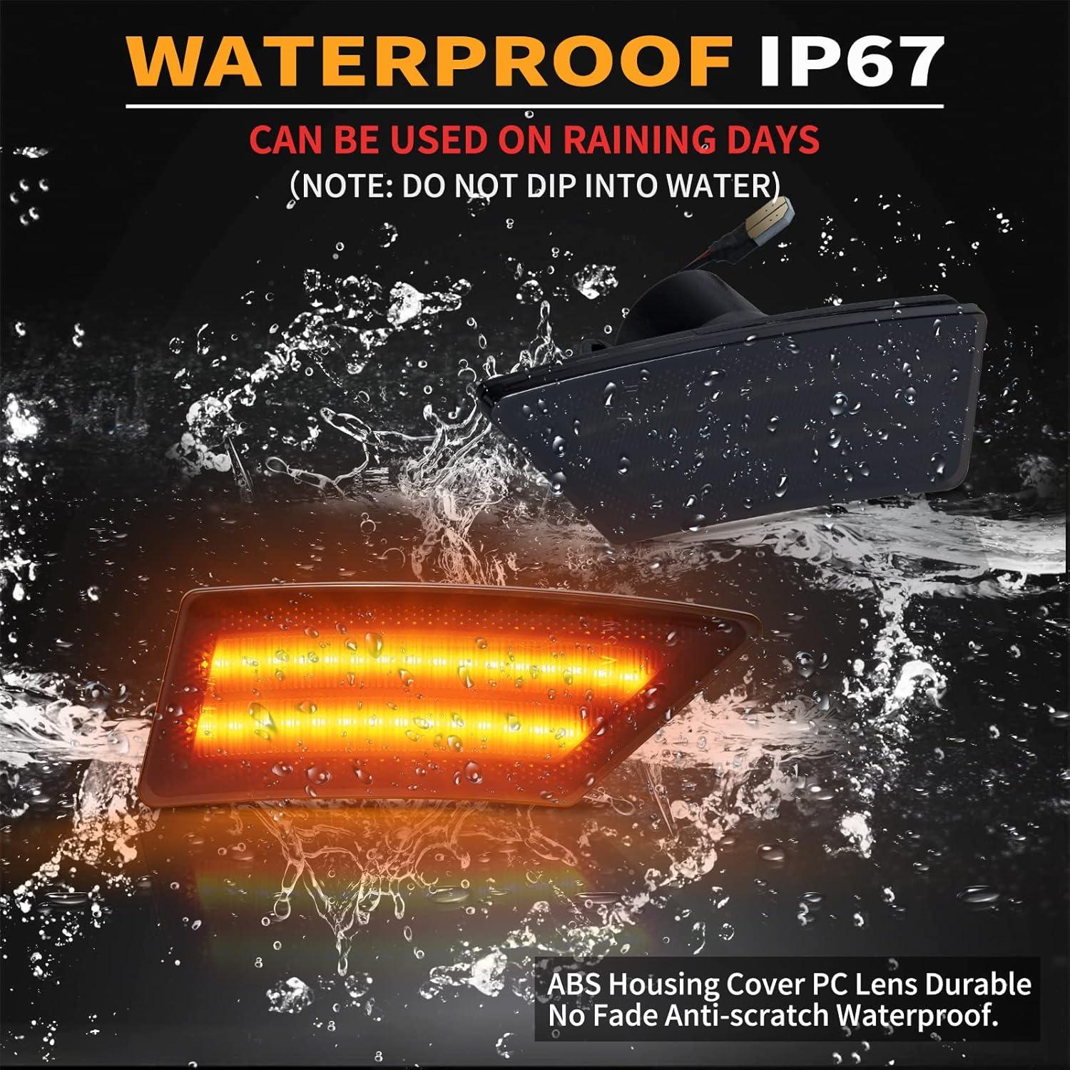 Gempro Luz de Marcador Lateral LED Ámbar para Ford Ranger 2019-2023