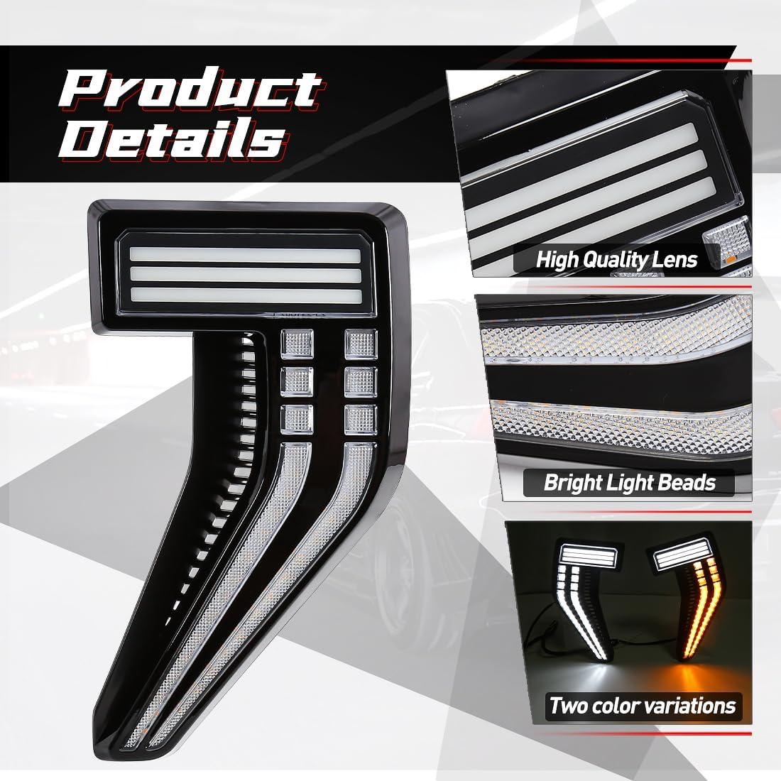 Luces de Marcador Lateral LED AFOGGEST para Ford F150 2021-2024