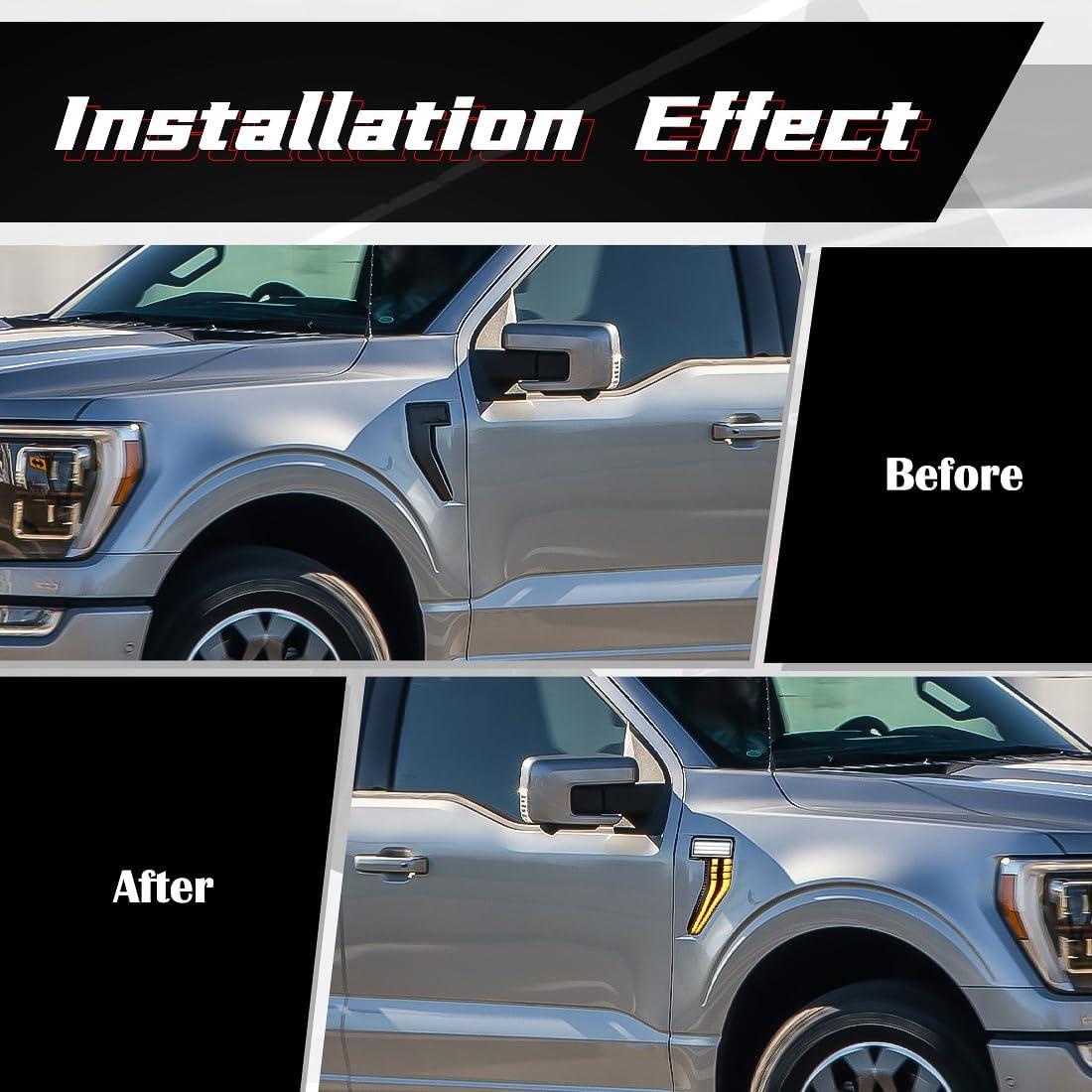 Luces de Marcador Lateral LED AFOGGEST para Ford F150 2021-2024