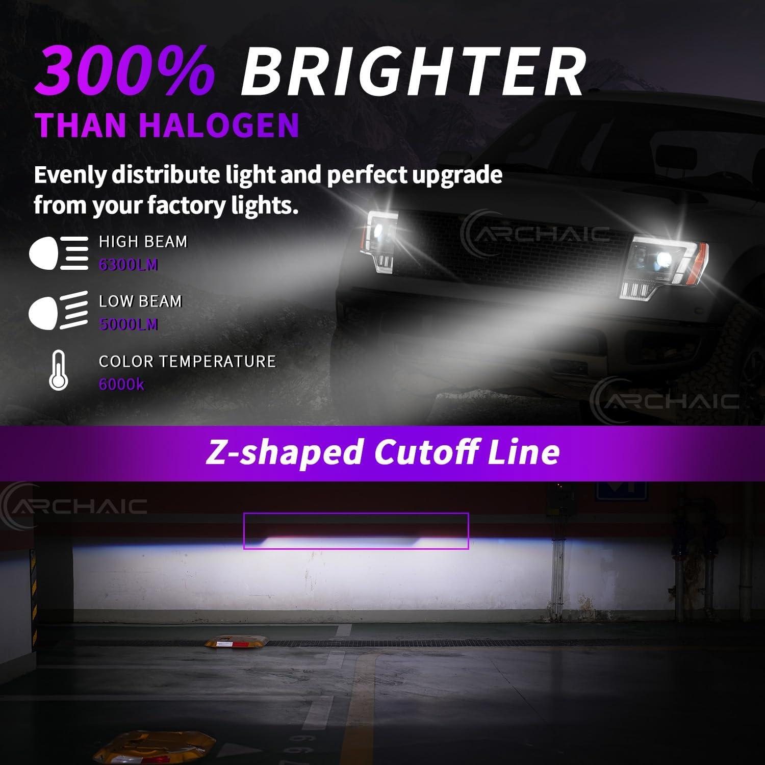 Faros Archaic para Ford F150 2009-2014 DRL Ámbar/Blanco