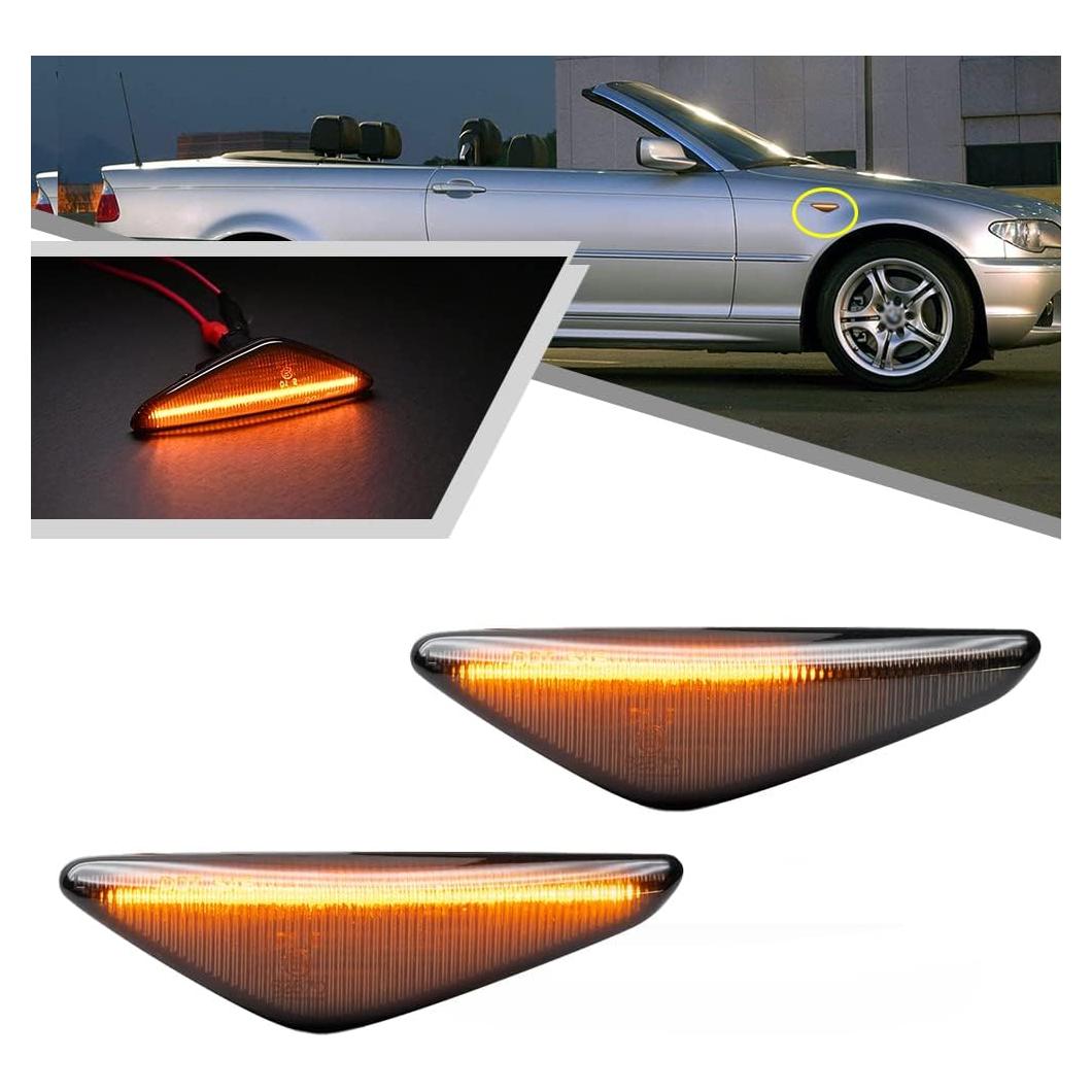 2 Pcs Luz de Marcador Lateral LED Ámbar BMW E46 2004-2006