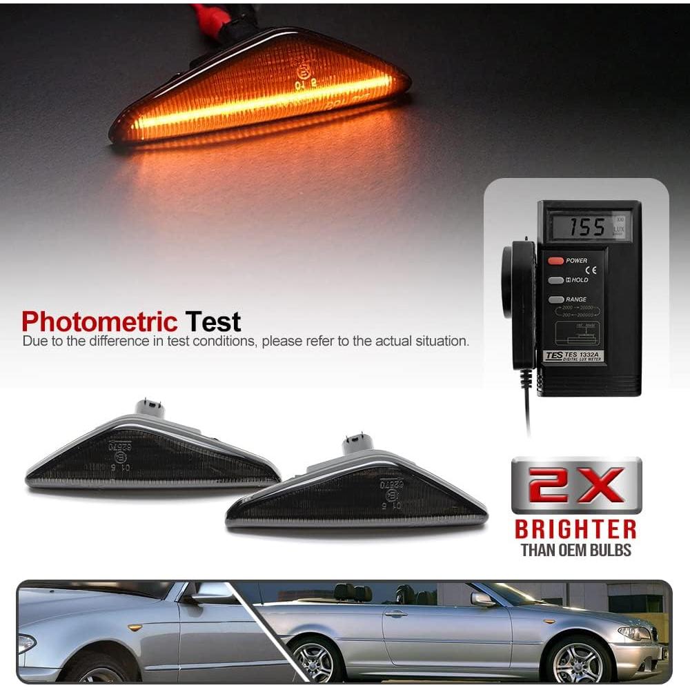 2 Pcs Luz de Marcador Lateral LED Ámbar BMW E46 2004-2006