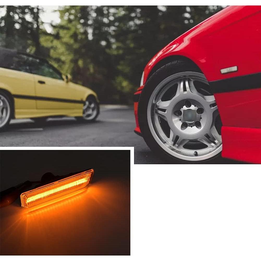 2 Piezas Luz de Marcador Lateral LED Ámbar BMW E36 E53